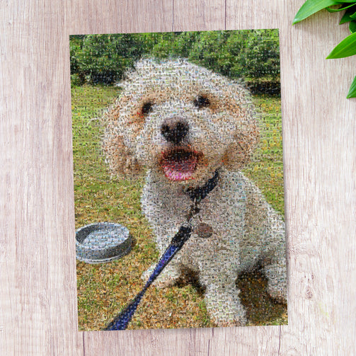 personalised photo mosaic print of small dog